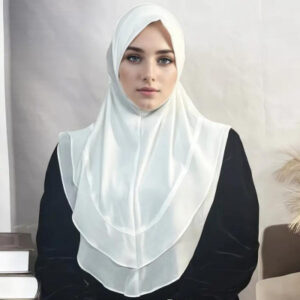 حجاب إسلامي فوري للنساء ، عمامة دانتيل قصيرة ، حجاب متواضع ، شال ، طبقات 2 ، حجاب صلاة إسلامي ، جلباب عربي ، مسلمة إناث