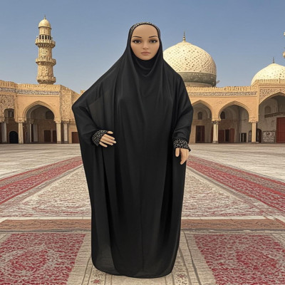H098 حجم الحرة فستان مسلم الصلاة خيمار قفطان برقع عباية رداء الحجاب ملابس الشرق الأوسط